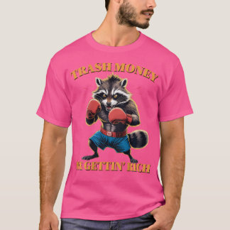 Camiseta Engraçado Raccoon Boxer Trash Money Nós Ficamos Ri