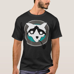 Camiseta Engraçado Raccoon Com O Gráfico De Geek Pipe Benji
