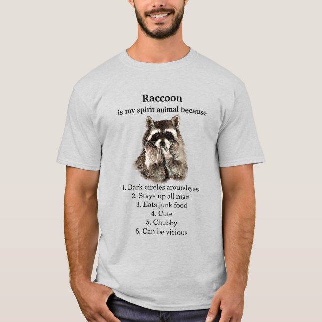 Camiseta Engraçado Raccoon Spirit Humor (Frente)