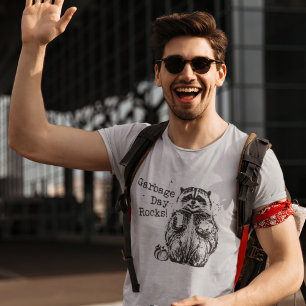 Camiseta Engraçado Racion Comendo Lixo Desenhando Lixo