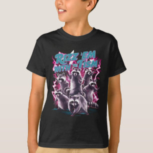 Camiseta Engraçado Racoon Autismo Meme Rizz Em Com