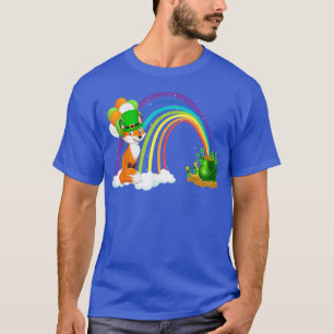 Camiseta Engraçado Rainbow Irish Leprechaun Fox Rua