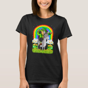 Camiseta Engraçado Rainbow Leprechaun Riding Mule Rua de Pa