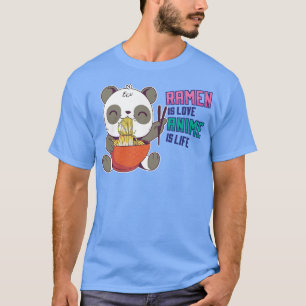 Camiseta Engraçado Ramen Panda - Otaku Anime Manga 74