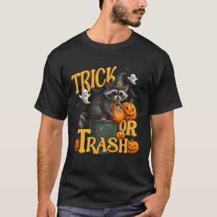 Camiseta Engraçado Raquicão de Bruxas com Truque ou Trash H