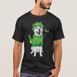 Camiseta Engraçado Rawr Husky Siberiano Dinossauro Cachorro