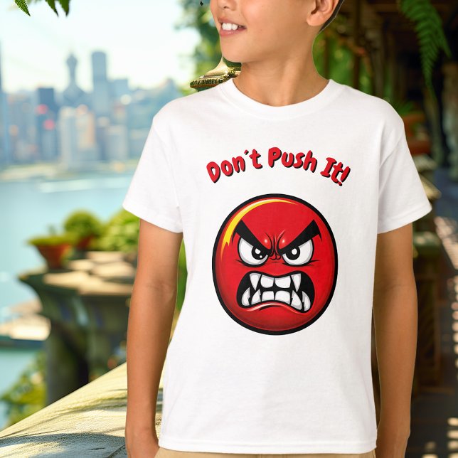 Camiseta Engraçado Red Angry Emoji Kids T-Shirt (Criador carregado)