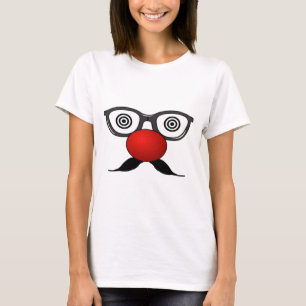 Camiseta Engraçado Red Nose Olhos estranhos bigode
