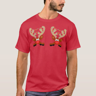 Camiseta Engraçado Red Nose Reindeer