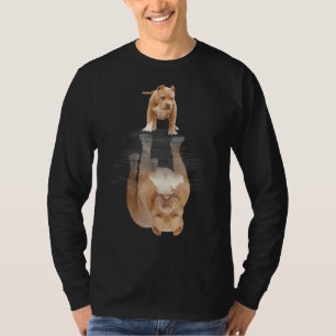 Camiseta Engraçado Reflexão Pitbull Cão Pitbull Cachorro Bo