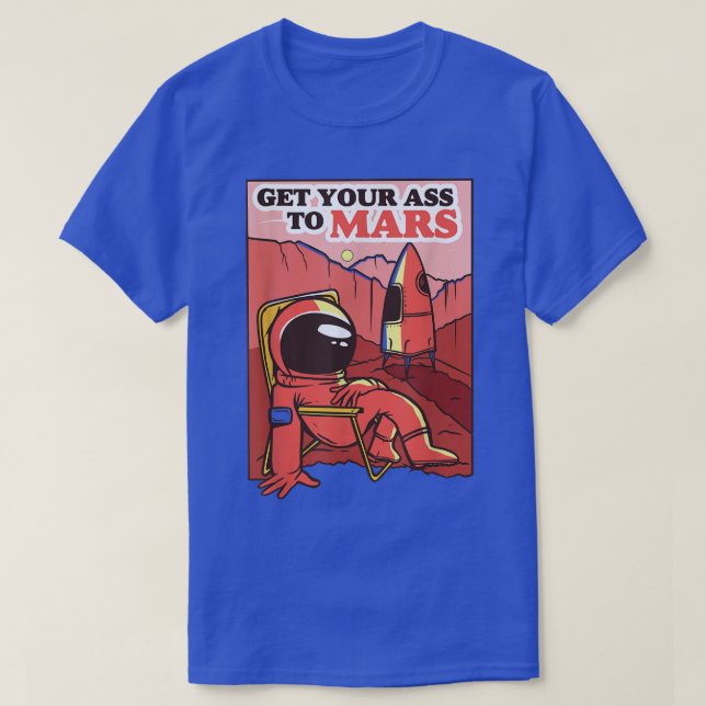 Camiseta Engraçado Refrigeração em Marte Meme (Frente do Design)