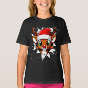 Camiseta Engraçado Reindeer Christmas Rudolph