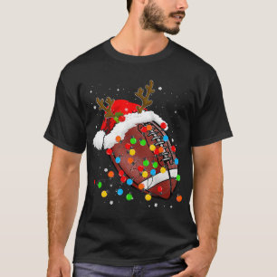 Camiseta Engraçado Reindeer de futebol Santa Hat Natal Inve