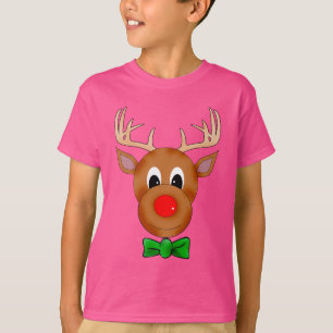 Camiseta Engraçado Reindeer de Natal com Bowtie