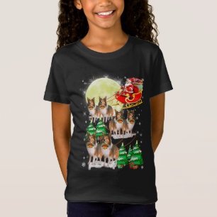 Camiseta Engraçado Reindeer Sheltie Xmas Natal Amantes