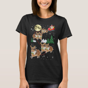 Camiseta Engraçado Reindeer Sheltie Xmas Natal Cachorros Am