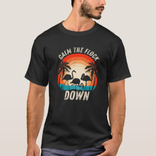 Camiseta Engraçado Relaxar Os Sois Retrorosos Flamingo Ros