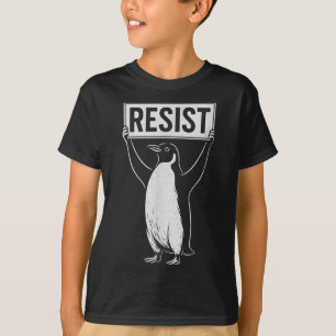 Camiseta Engraçado Resistir ao Ativismo Pinguim Design Vint