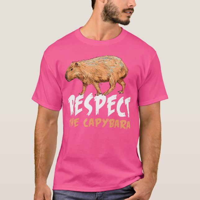 Camiseta Engraçado Respeite A Capybara Capybara (Frente)