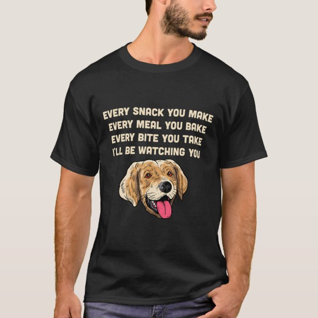 Camiseta Engraçado Retriever Ouro Eu Estarei Te Observando (Frente)