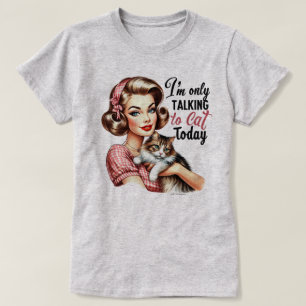 Camiseta Engraçado Retro Girl T-Shirt - Só falando com meu 