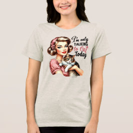 Camiseta Engraçado Retro Girl T-Shirt - Só falando com meu 