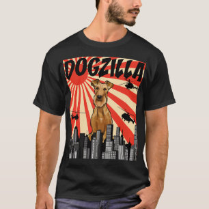Camiseta Engraçado Retro Japonês Dogzilla Irish Terrier Pul