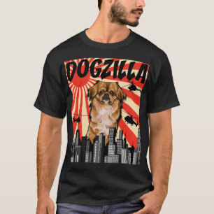 Camiseta Engraçado Retro Japonês Dogzilla Pekingese Pullove