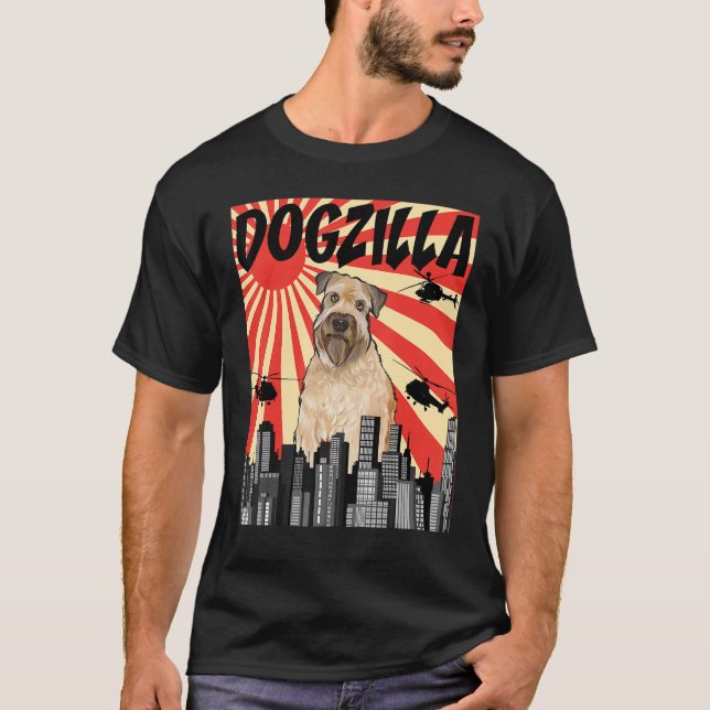 Camiseta Engraçado Retro Japonês Dogzilla Soft Revestido Wh (Frente)