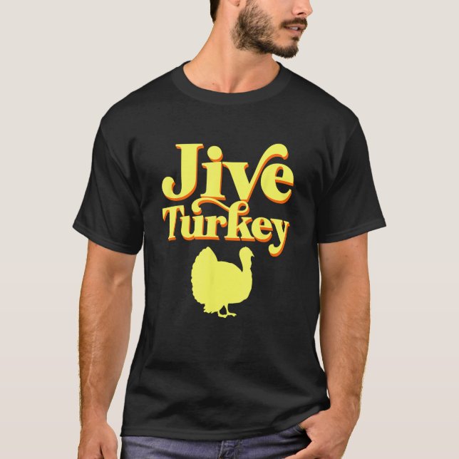 Camiseta Engraçado Retro Jive Ação de Graças Turquia (Frente)