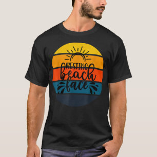 Camiseta Engraçado Retro Sunset Resting Face Beach Cruise S