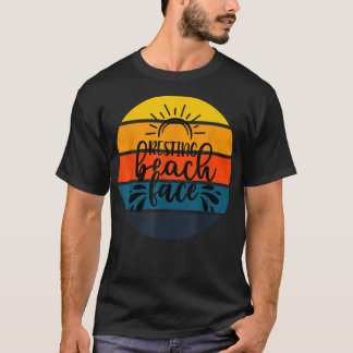 Camiseta Engraçado Retro Sunset Resting Face Beach Cruise S