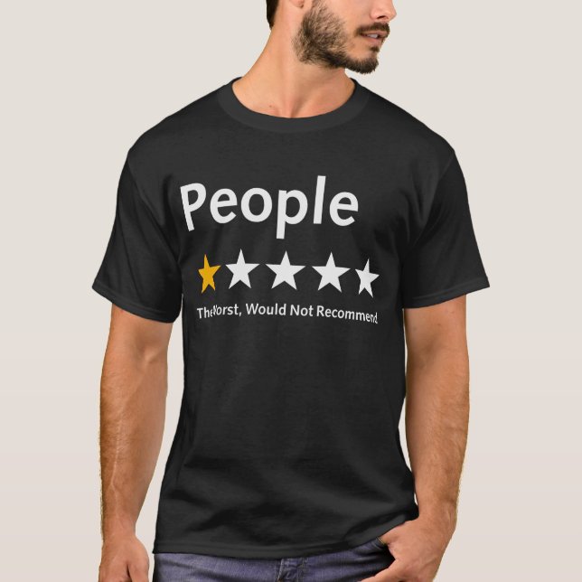Camiseta Engraçado Revisão Anti-Social 1 Memória de Notação (Frente)