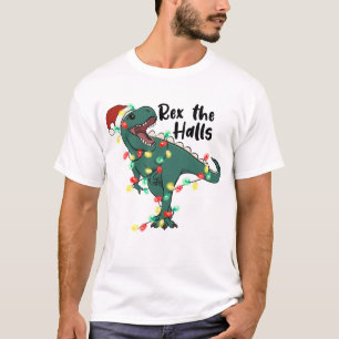 Camiseta Engraçado Rex De Natal Os Halls T-rex