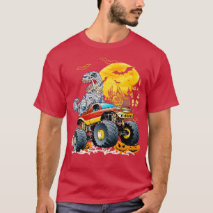 Camiseta Engraçado Rex Saurus Andando Monstro Caminhão Feli