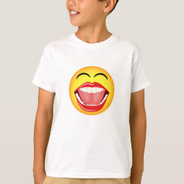 Camiseta Engraçado Rindo Da Boca Aberta Emoji