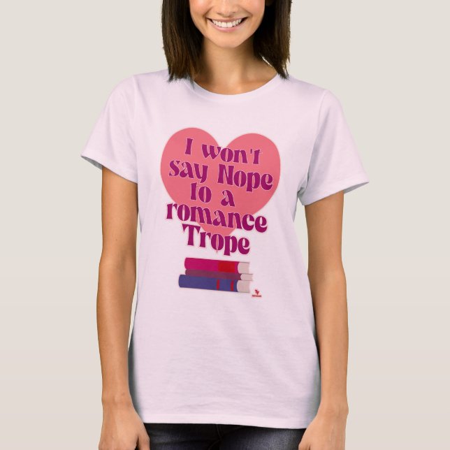 Camiseta Engraçado Romance Trope Lendo Slogan (Frente)