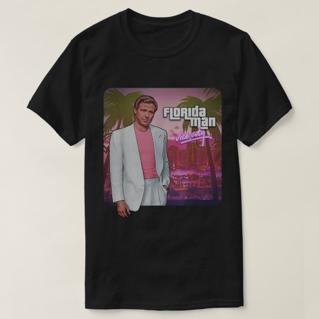 Camiseta Engraçado Ron Desantis É O Vício Da Flórida (Frente do Design)