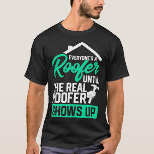 Camiseta Engraçado Roofer Sayings Real Roofer Mostra
