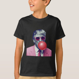 Camiseta Engraçado Rosa Donald Trump Bble Gum Yum Tee
