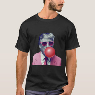 Camiseta Engraçado Rosa Donald Trump Bble Gum Yum Tee