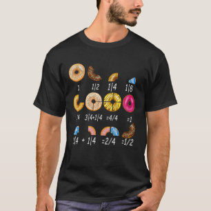 Camiseta Engraçado Rosquinha De Frações Matemáticas Profess