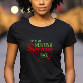 Camiseta Engraçado Rosto de Descanso de Natal