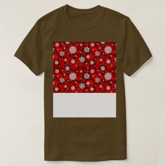 Camiseta Engraçado Rosto de Natal Máscara Flocos de Neve Fa (Frente do Design)