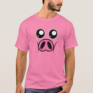 Camiseta Engraçado Rosto De Porco Para Costume Cosplay Pink
