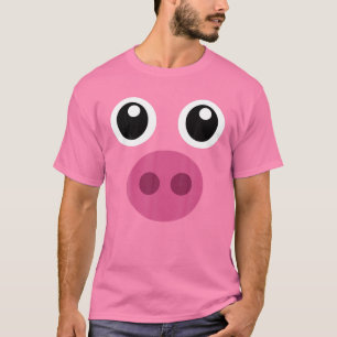Camiseta Engraçado Rosto de Suíno Swine Halloween Presente