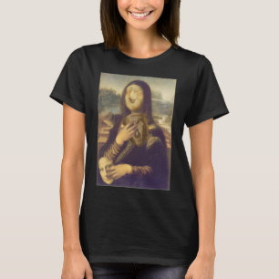 Camiseta Engraçado Rosto Mona Lisa