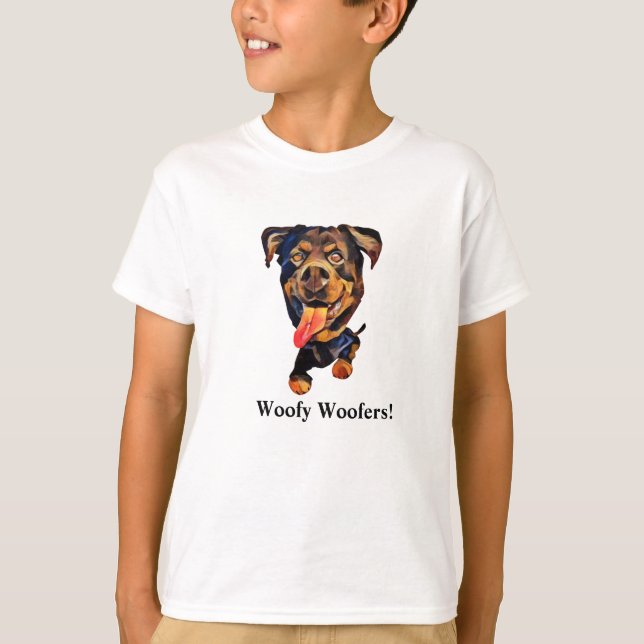 Camiseta Engraçado Rottweiler Boys T-Shirt (Frente)