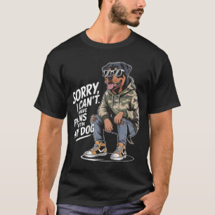 Camiseta Engraçado Rottweiler Desculpe não ter planos com o
