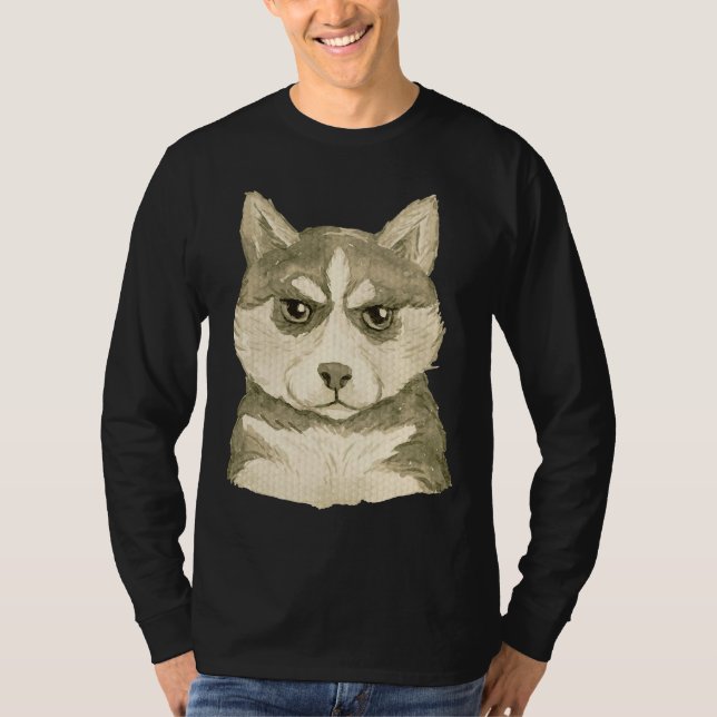 Camiseta Engraçado Rouco Encarado Ideia Bonita Para Cachorr (Frente)